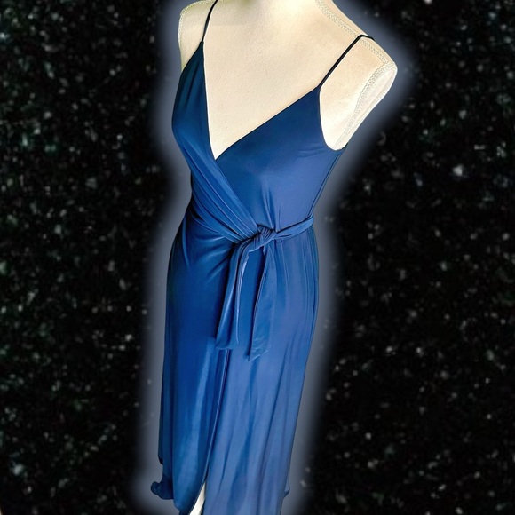 Misa Los Angeles ‘Veronika’ Wrap Style Maxi Dress in Navy Blue Size Small - Picture 13 of 14